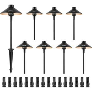 VEVOR Landscape Lighting, 6W Low Voltage LED Landscape Lights, IP66 Waterproof Landscape Spotlights Yard Lawn Garden Pathway Outdoor Lights 12V 24V 450LM Warm White 3000K (12 Pack with Connectors)(Outdoor-Walkway Lights)