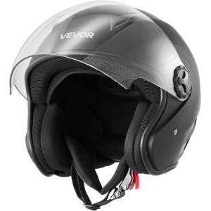 VEVOR Motorcycle Helmet, 3/4 Open Face, Adult Motocross Dirt Bike Helmet with Clear Visor, Comfortable Motorbike Racing Street with Detachable Liner for Men & Women, DOT Approved(helmet 3/4)