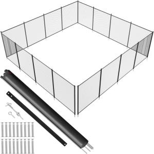 VEVOR Pool Fence, 4 x 12 FT Pool Fences for Inground Pools, Removable Pool Fencing, Easy DIY Installation Swimming Pool Fence, 340gms Teslin PVC Pool Fence Mesh Protects Kids and Pets(4FTx48FT)