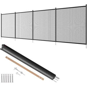 VEVOR Pool Fence, 4 x 12 FT Pool Fences for Inground Pools, Removable Pool Fencing, Easy DIY Installation Swimming Pool Fence, 340gms Teslin PVC Pool Fence Mesh Protects Kids and Pets(4FTx12FT)