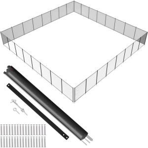 VEVOR Pool Fence, 4 x 12 FT Pool Fences for Inground Pools, Removable Pool Fencing, Easy DIY Installation Swimming Pool Fence, 340gms Teslin PVC Pool Fence Mesh Protects Kids and Pets(4FTx96FT)