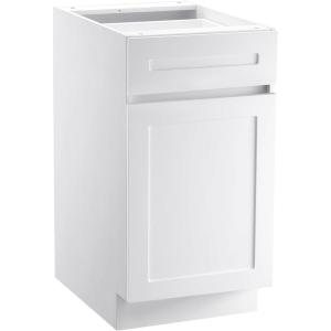 VEVOR White Shaker Base Cabinet, 36-Inch Unassembled Sink Base Cabinet, 36″ W x 24″ D x 34.5″ H Ready to Assemble Cabinet with Soft-Close Doors and Adjustable Shelf, for Home Office(18″W Base Cabinet)