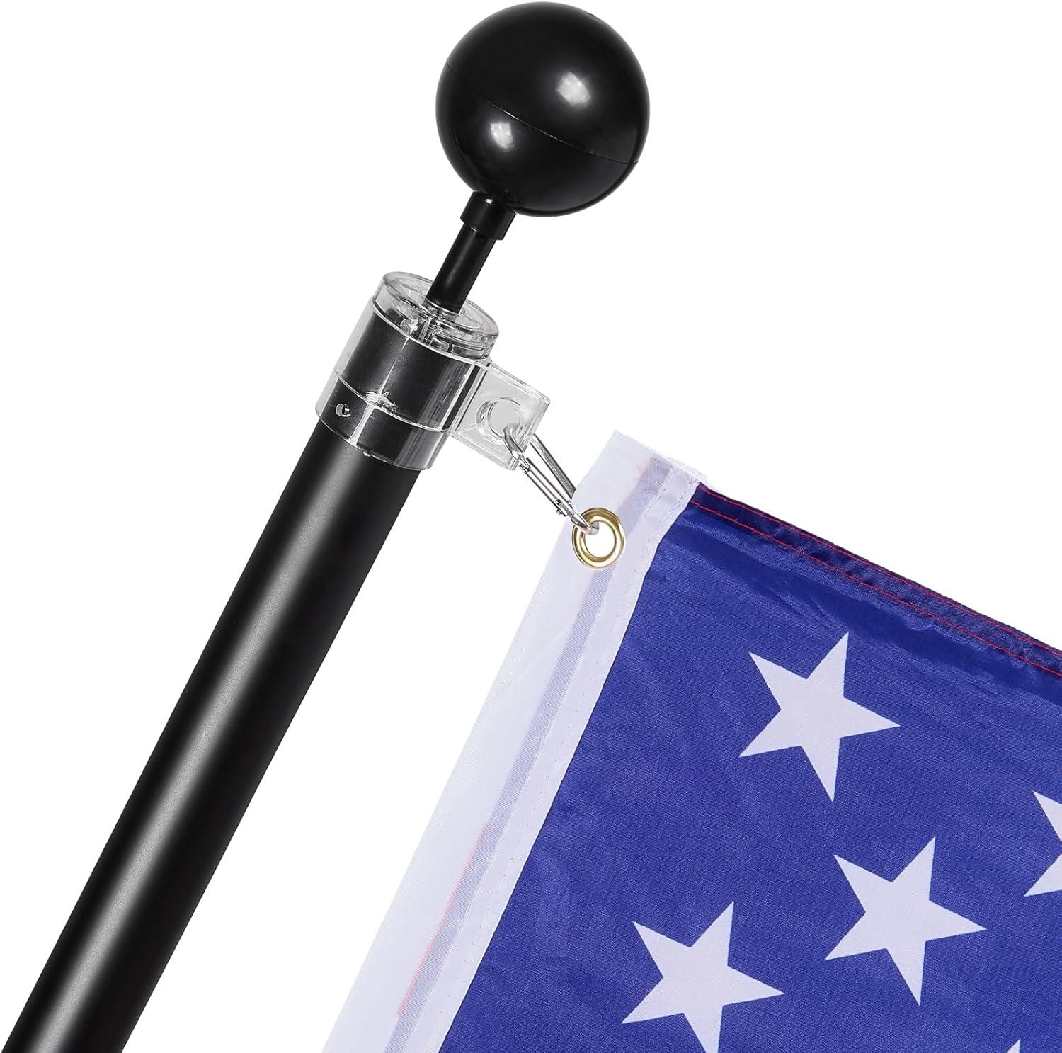 image:imageVEVOR 20FT Telescoping Flag Pole Kit Heavy Duty Aluminum Alloy in Ground Flag Poles for Outside 3 Display Modes Flagpole with 3x5 American Flag Professional Accessories SilverBlack