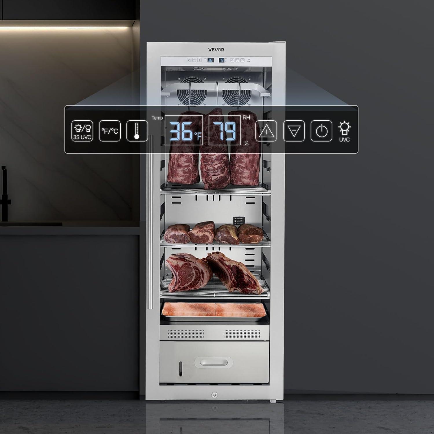 image:imageVEVOR 232 LBS Dry Aging Fridge for Steaks Dry Ager Refrigerator for Meat with Precise Temperature amp Humidity Control Freestanding Beef Aging Machine Refrigerator Himalayan Salt Not Included