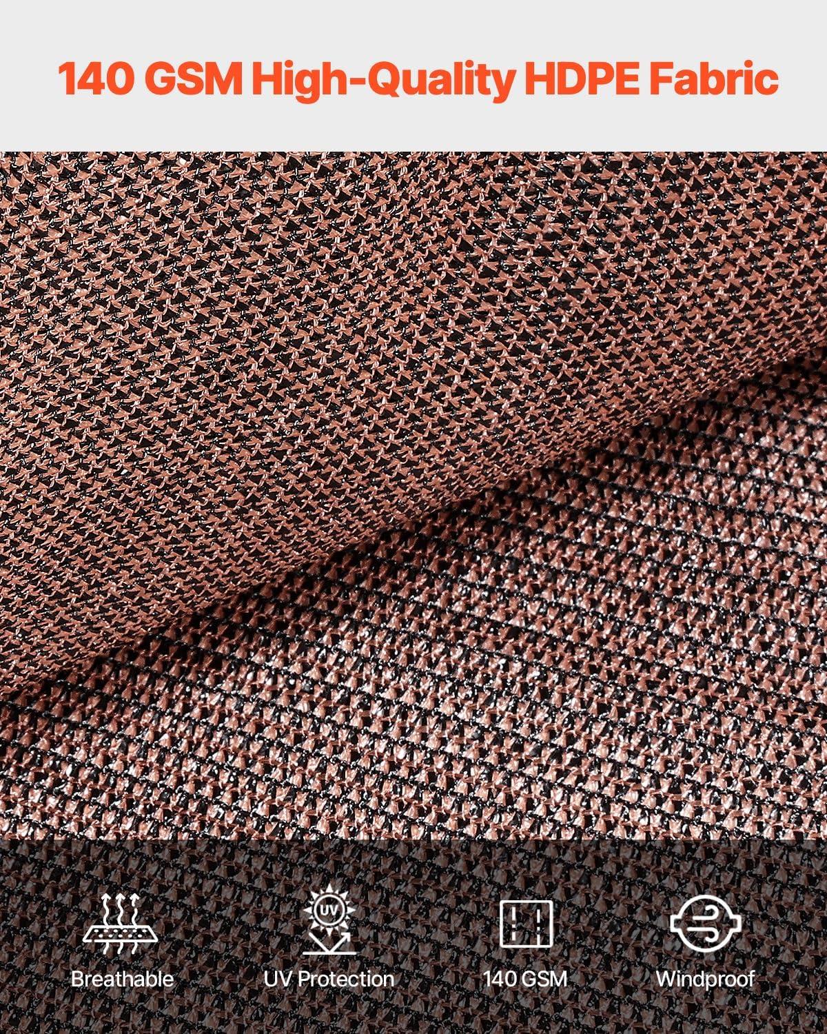 image:imageVEVOR 90 Sun Shade Cloth 8 x 12 ft Pergola Shade Cover with Stainless Steel Grommets Sun Shades Canopy Privacy Screen with 140 GSM HDPE Material for Outdoor Patio Garden and Backyard Black10 x 12 ft Brown