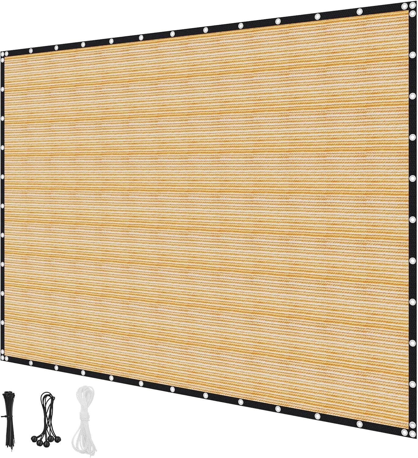 image:imageVEVOR 90 Sun Shade Cloth 8 x 12 ft Pergola Shade Cover with Stainless Steel Grommets Sun Shades Canopy Privacy Screen with 140 GSM HDPE Material for Outdoor Patio Garden and Backyard Black12 x 20 ft Beige