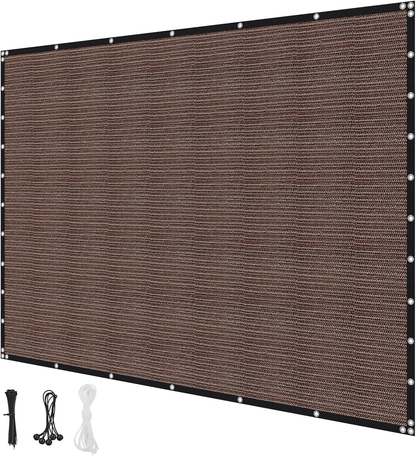 image:imageVEVOR 90 Sun Shade Cloth 8 x 12 ft Pergola Shade Cover with Stainless Steel Grommets Sun Shades Canopy Privacy Screen with 140 GSM HDPE Material for Outdoor Patio Garden and Backyard Black10 x 12 ft Brown