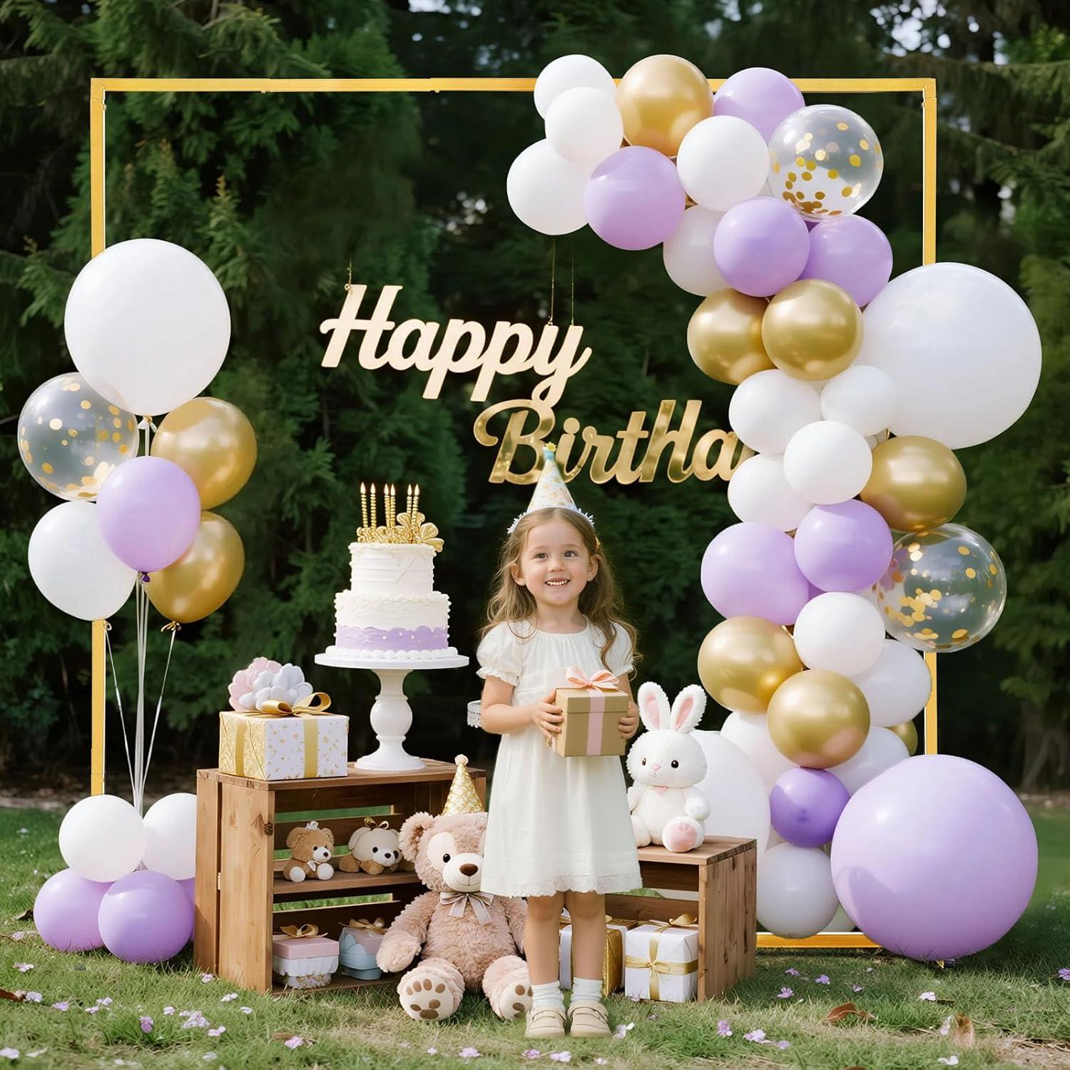 image:imageVEVOR Arch Backdrop Stand 6Ft 5Ft amp 4Ft Set of 3 Balloon Metal Arch Stand for Ceremony Gold Wedding Arch Backdrop Stand Fit for Birthday Party Baby Shower Graduations Holiday66ft