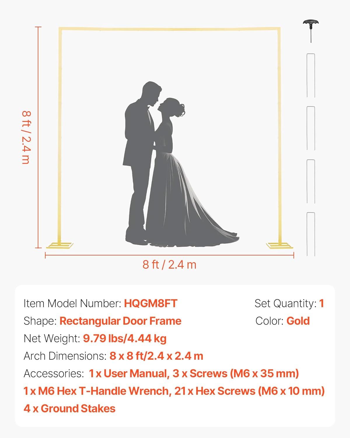 image:imageVEVOR Arch Backdrop Stand 6Ft 5Ft amp 4Ft Set of 3 Balloon Metal Arch Stand for Ceremony Gold Wedding Arch Backdrop Stand Fit for Birthday Party Baby Shower Graduations Holiday88ft