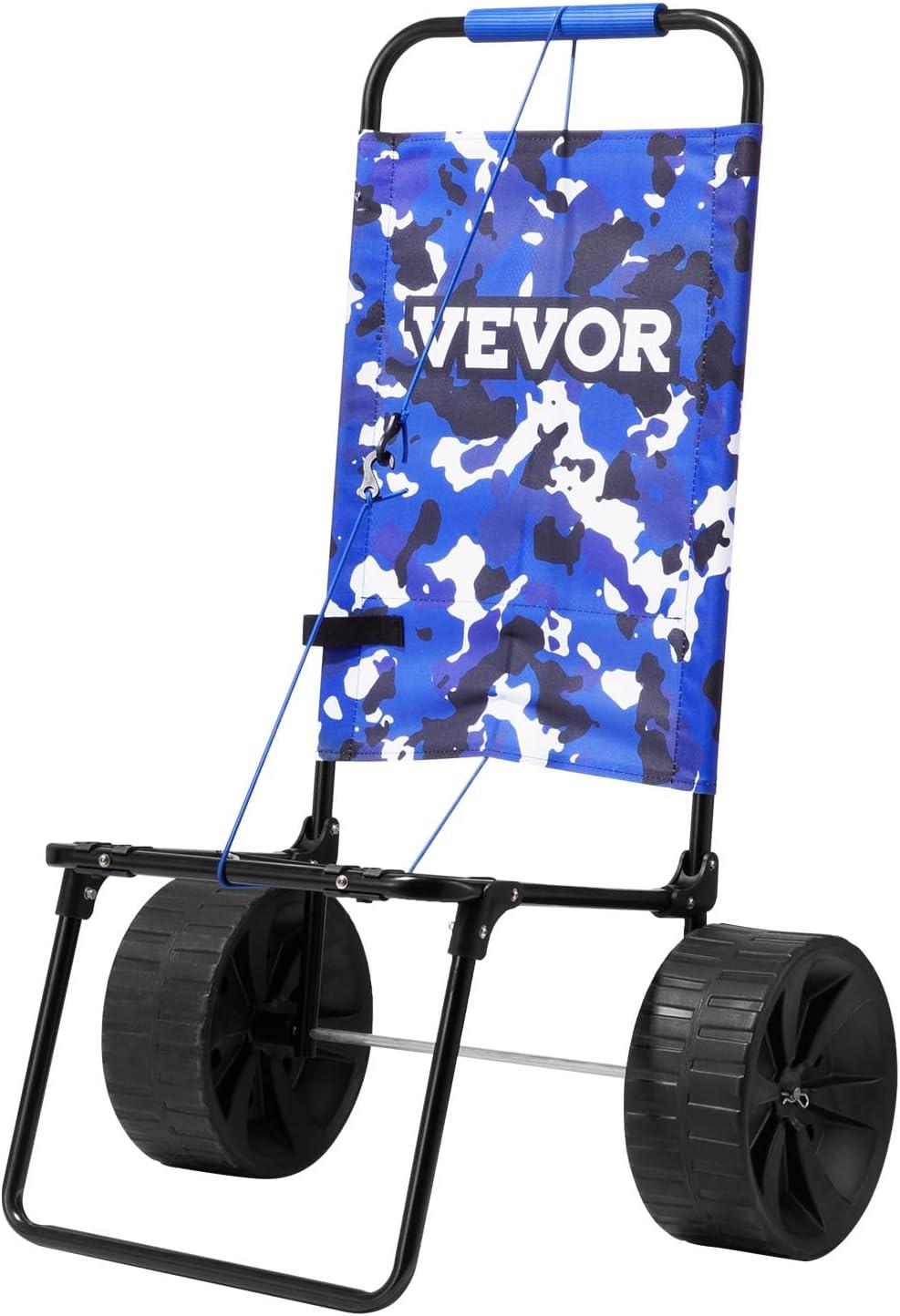 image:imageVEVOR Beach Dolly with Big Wheels for Sand 299 x 154 Cargo Deck w 12 Balloon Wheels 165LBS Loading Capacity Folding Sand Cart amp 27 to 447 Adjustable Height Heavy Duty Cart for Beach15 x 16 Cargo Deck 10 PE Solid Wheels