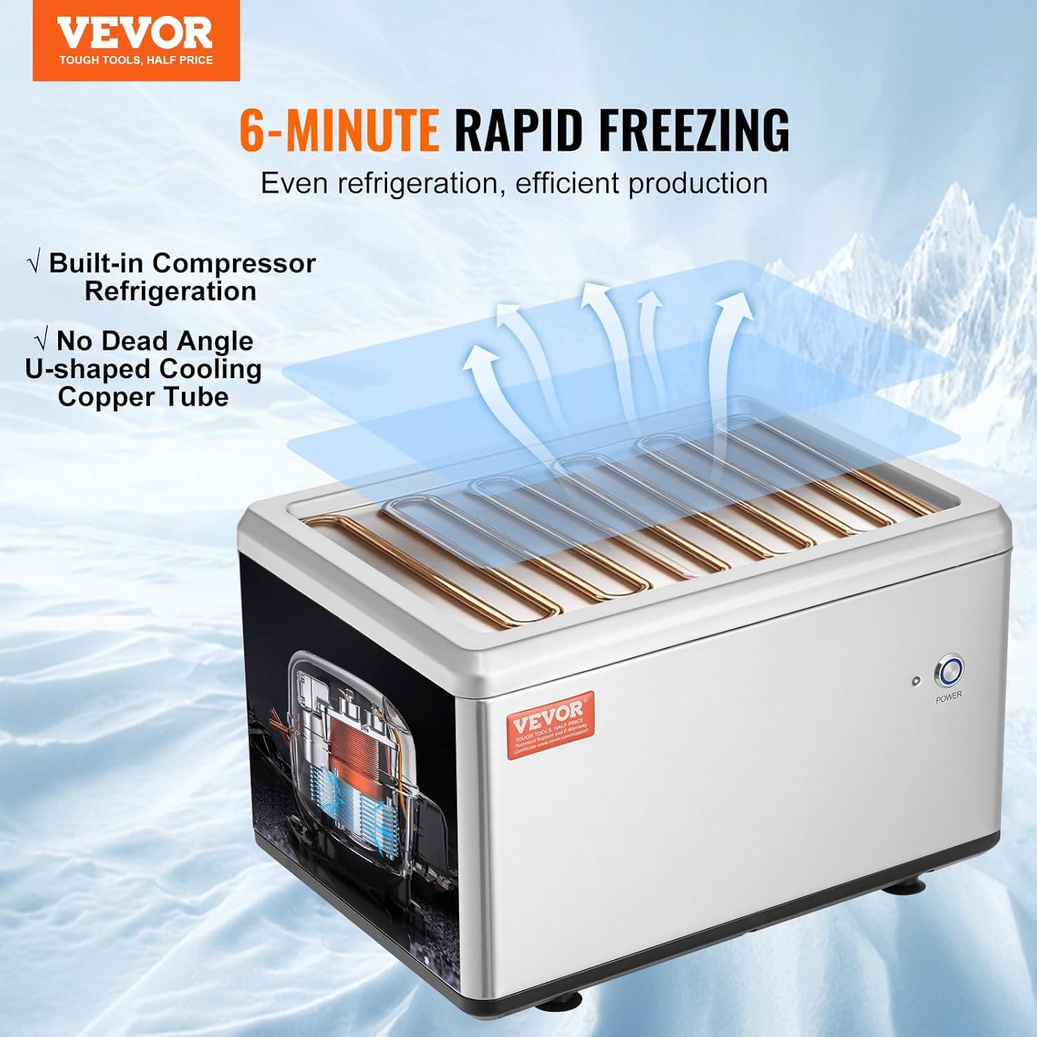 image:imageVEVOR Commercial Ice Roll MakerStirFried Yogurt Cream Machine 220W Ice Cream Roll Machine with 94 x 11 Square Pan Button Defrost Method with Food Shovels Perfect for BarsCafes Dessert Shops120W
