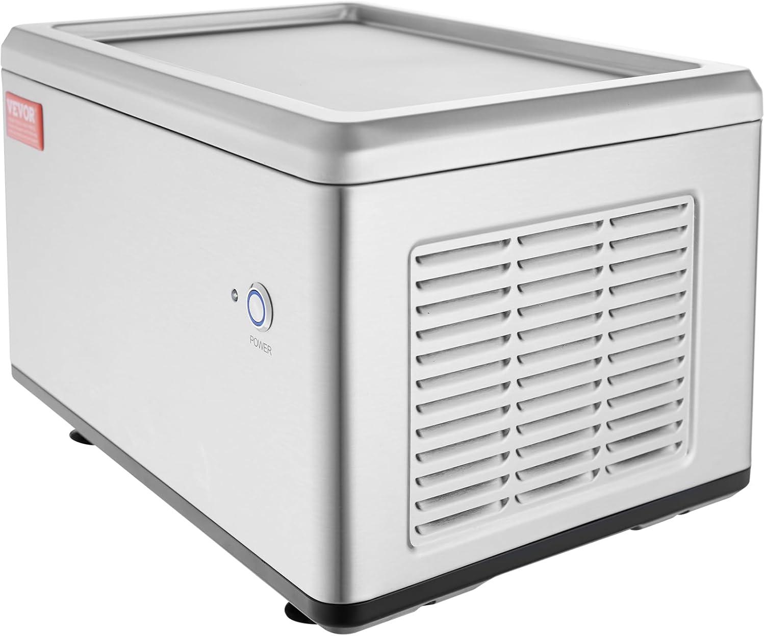 image:imageVEVOR Commercial Ice Roll MakerStirFried Yogurt Cream Machine 220W Ice Cream Roll Machine with 94 x 11 Square Pan Button Defrost Method with Food Shovels Perfect for BarsCafes Dessert Shops120W