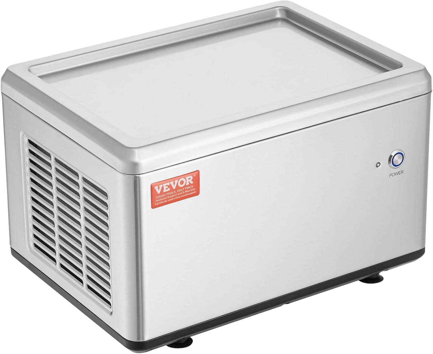 image:imageVEVOR Commercial Ice Roll MakerStirFried Yogurt Cream Machine 220W Ice Cream Roll Machine with 94 x 11 Square Pan Button Defrost Method with Food Shovels Perfect for BarsCafes Dessert Shops120W