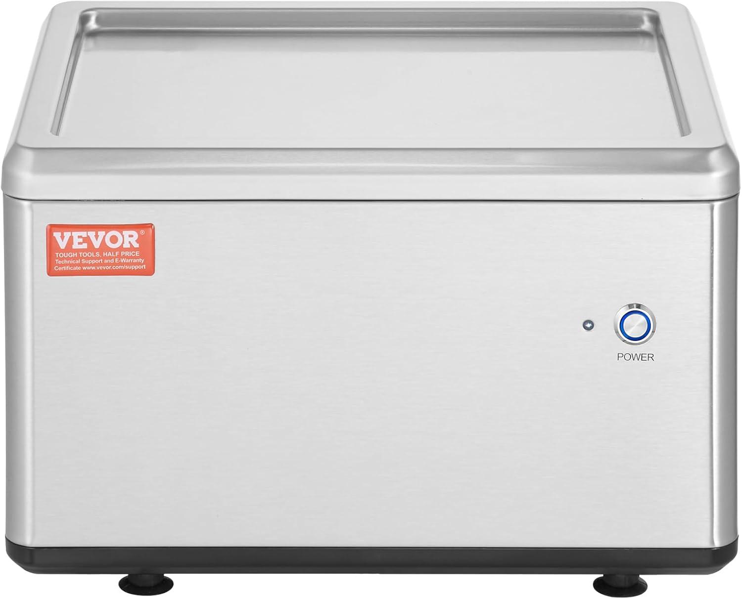 image:imageVEVOR Commercial Ice Roll MakerStirFried Yogurt Cream Machine 220W Ice Cream Roll Machine with 94 x 11 Square Pan Button Defrost Method with Food Shovels Perfect for BarsCafes Dessert Shops120W