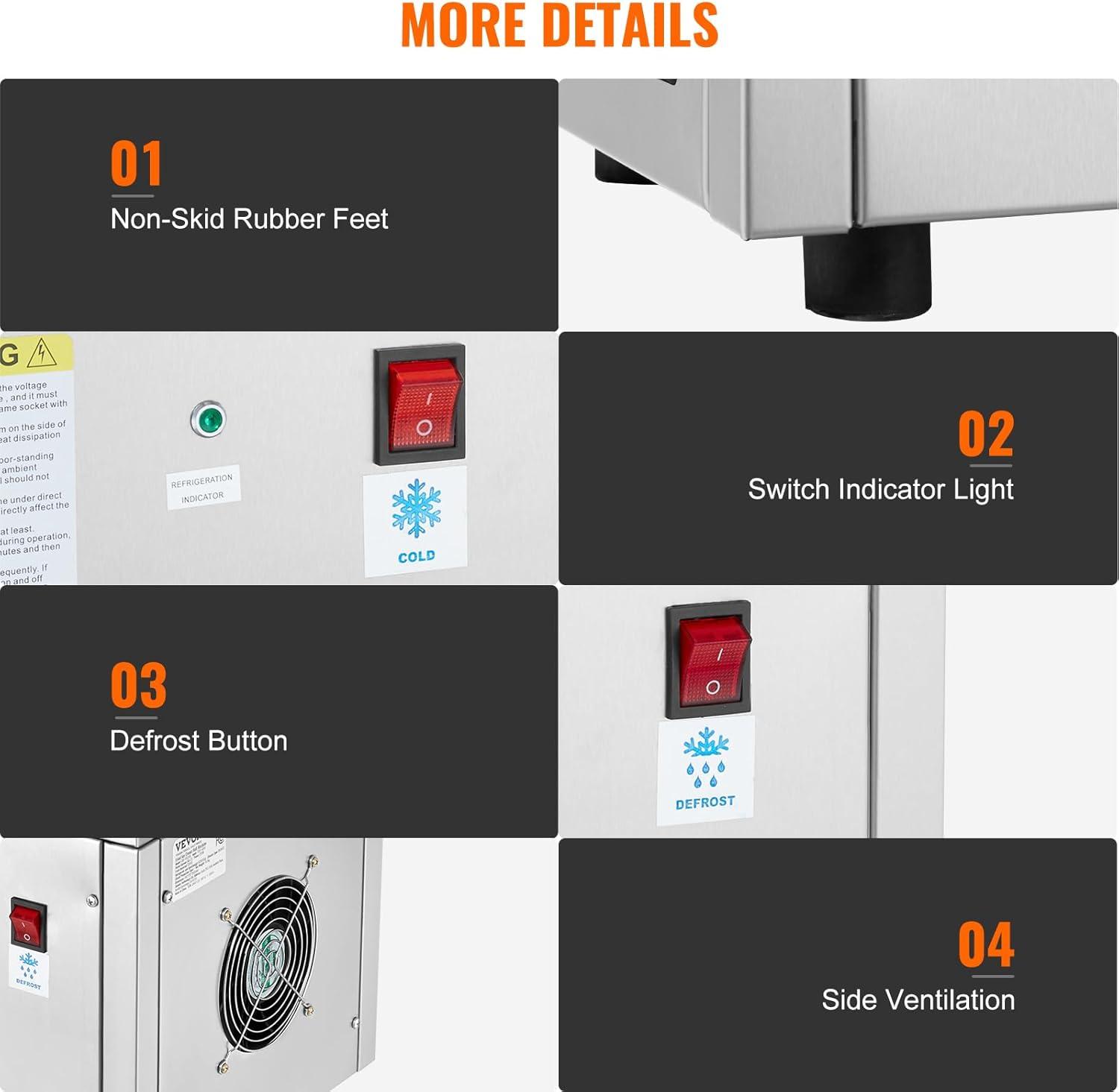 image:imageVEVOR Commercial Ice Roll MakerStirFried Yogurt Cream Machine 220W Ice Cream Roll Machine with 94 x 11 Square Pan Button Defrost Method with Food Shovels Perfect for BarsCafes Dessert Shops220W