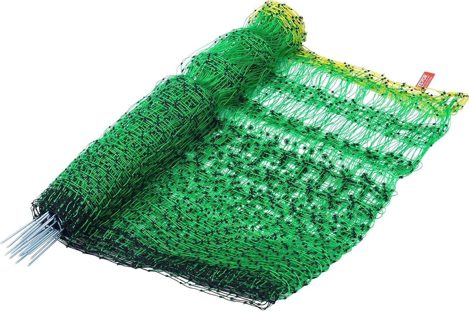 image:imageVEVOR Electric Fence Netting 42H x 164L PE Net Fencing with Posts and DoubleSpiked Stakes Utility Portable Mesh for Goats Sheep Lambs Deer Hogs Dogs for Farms Backyards and Ranches48in168ft