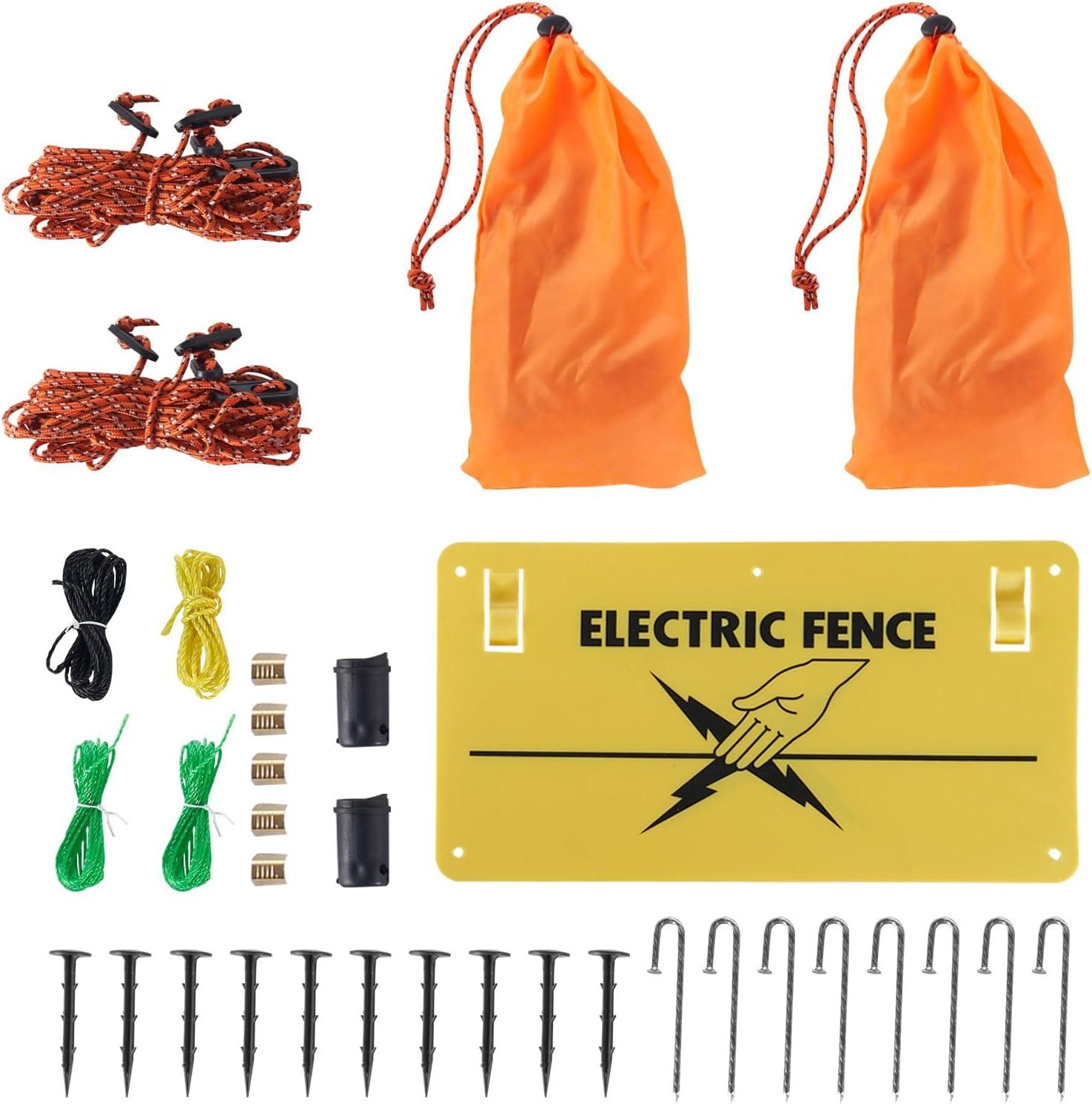 image:imageVEVOR Electric Fence Netting 42H x 164L PE Net Fencing with Posts and DoubleSpiked Stakes Utility Portable Mesh for Goats Sheep Lambs Deer Hogs Dogs for Farms Backyards and Ranches48in168ft