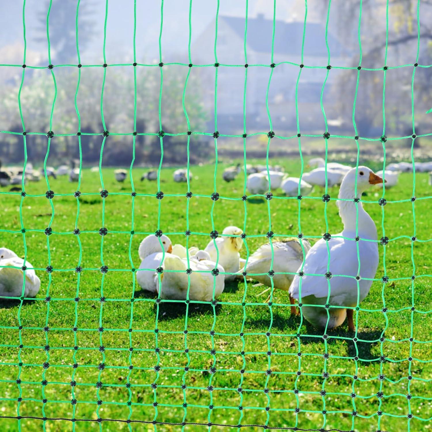 image:imageVEVOR Electric Fence Netting 42H x 164L PE Net Fencing with Posts and DoubleSpiked Stakes Utility Portable Mesh for Goats Sheep Lambs Deer Hogs Dogs for Farms Backyards and Ranches48in168ft