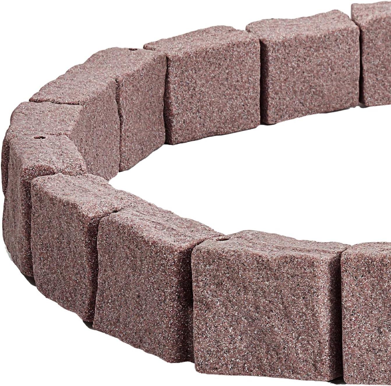 image:imageVEVOR Faux Stone Landscape Edging 468 x 39 Realistic Lawn Edging with Anchoring Spikes Flexible BrickSized Garden Border FadeResistant Yard Garden Stone Border for Driveways Walkway BrownBrown
