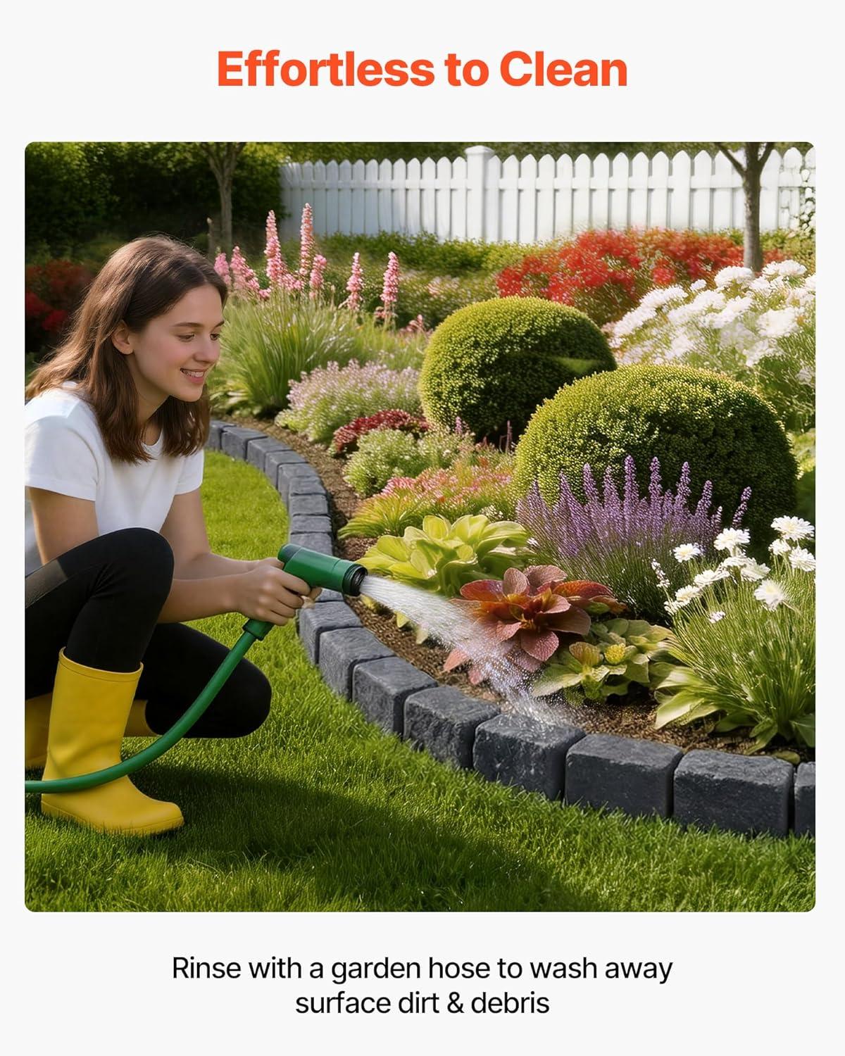 image:imageVEVOR Faux Stone Landscape Edging 468 x 39 Realistic Lawn Edging with Anchoring Spikes Flexible BrickSized Garden Border FadeResistant Yard Garden Stone Border for Driveways Walkway BrownCharcoal Black