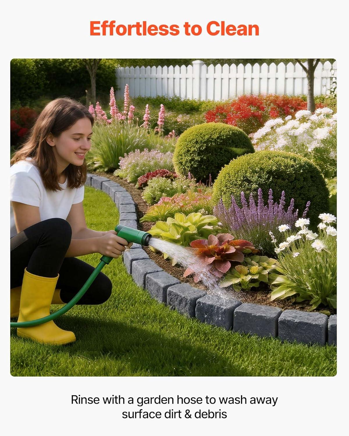 image:imageVEVOR Faux Stone Landscape Edging 468 x 39 Realistic Lawn Edging with Anchoring Spikes Flexible BrickSized Garden Border FadeResistant Yard Garden Stone Border for Driveways Walkway BrownSandstone Gray