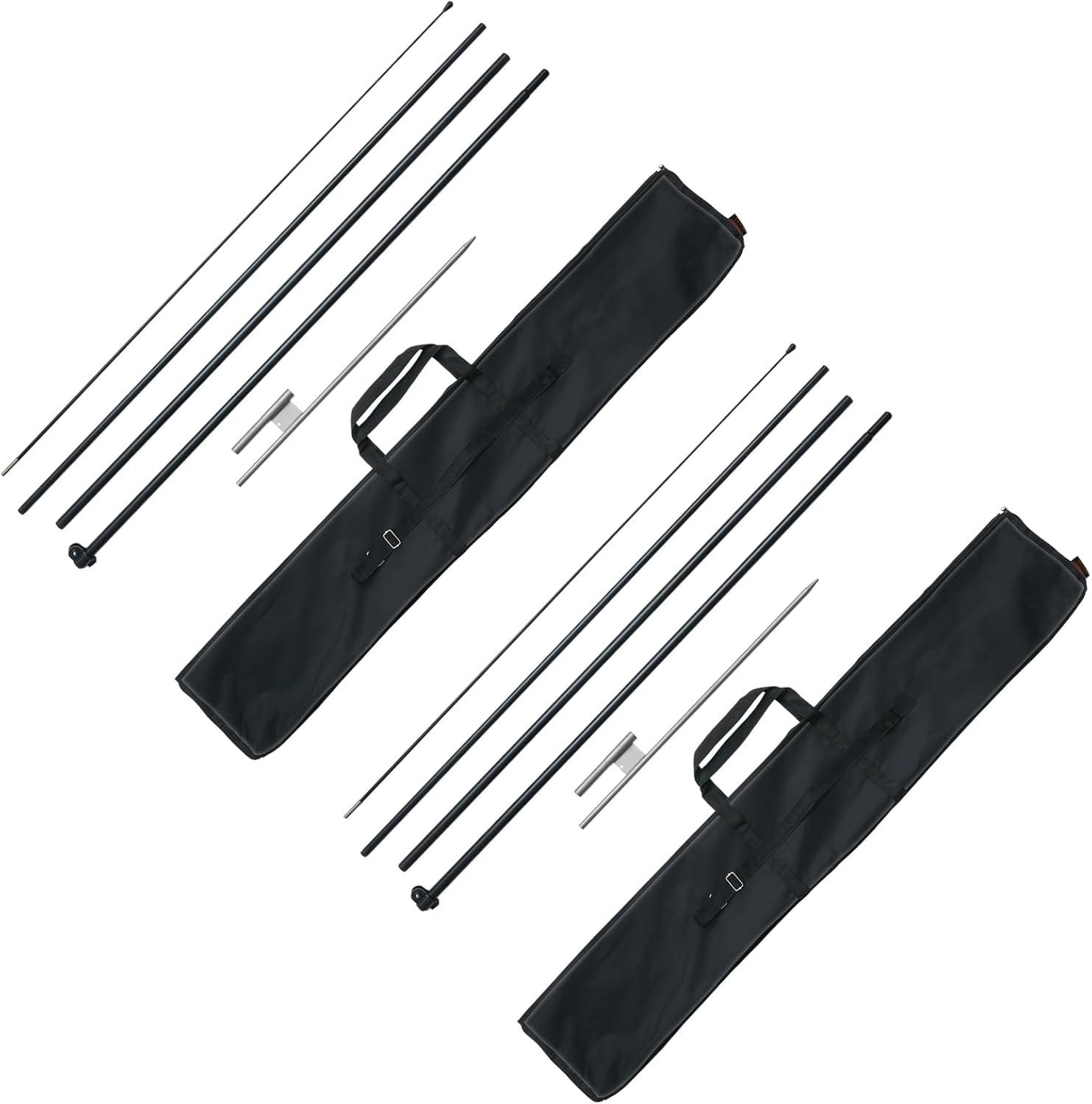 image:imageVEVOR Feather Flag Pole Kit 2 Packs Swooper Flag Pole 127 ft Sign Flag Poles for Business Advertising Feather Flags Banner Outdoor with Ground Stakes and A Carrying Bag Flag Not Included163 ft