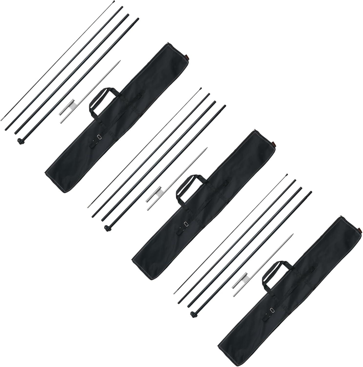 image:imageVEVOR Feather Flag Pole Kit 2 Packs Swooper Flag Pole 127 ft Sign Flag Poles for Business Advertising Feather Flags Banner Outdoor with Ground Stakes and A Carrying Bag Flag Not Included163 ft