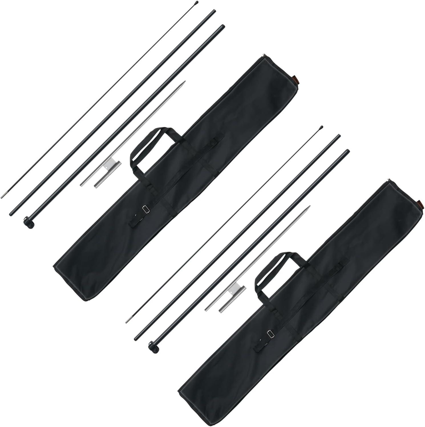 image:imageVEVOR Feather Flag Pole Kit 2 Packs Swooper Flag Pole 127 ft Sign Flag Poles for Business Advertising Feather Flags Banner Outdoor with Ground Stakes and A Carrying Bag Flag Not Included127 ft