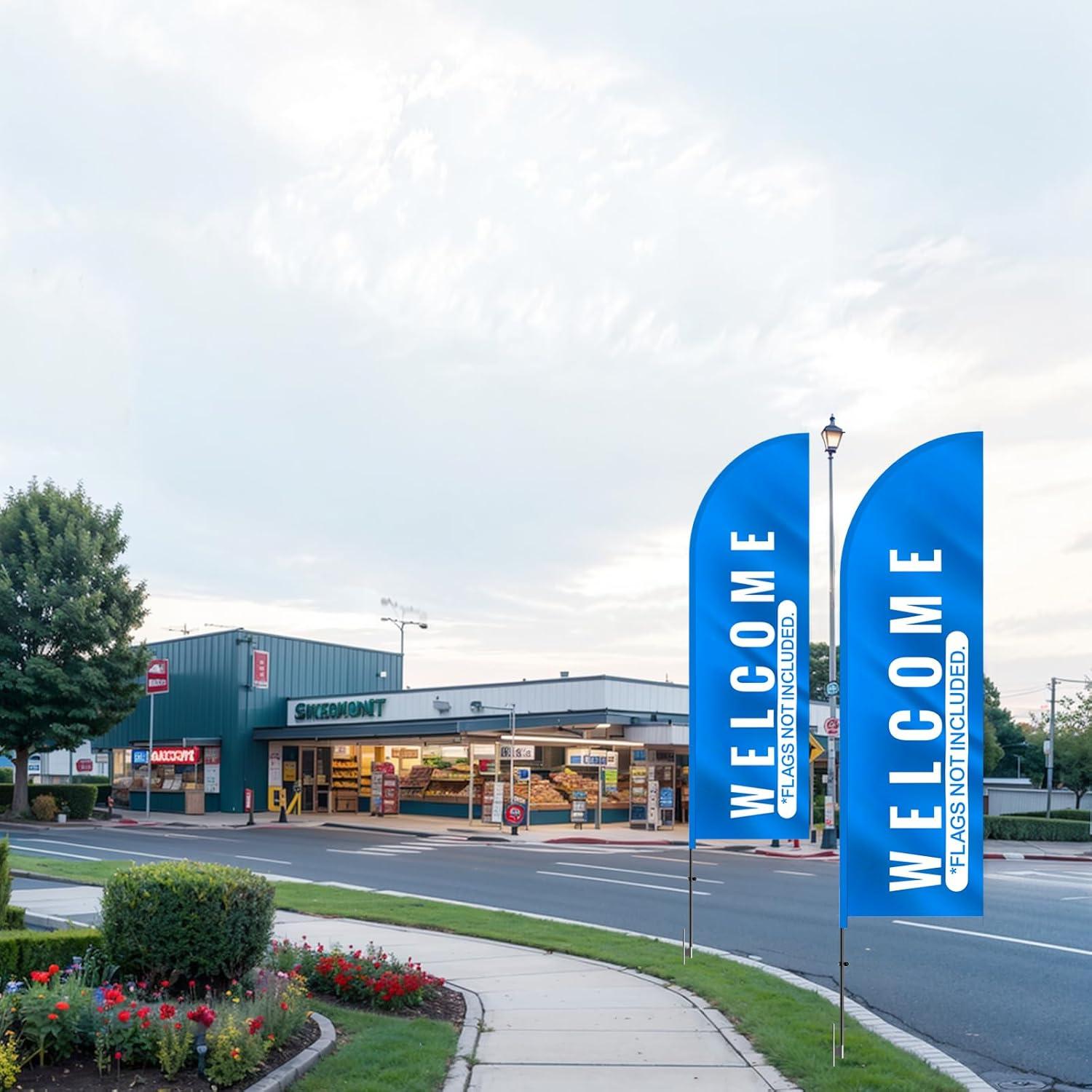 image:imageVEVOR Feather Flag Pole Kit 2 Packs Swooper Flag Pole 127 ft Sign Flag Poles for Business Advertising Feather Flags Banner Outdoor with Ground Stakes and A Carrying Bag Flag Not Included127 ft