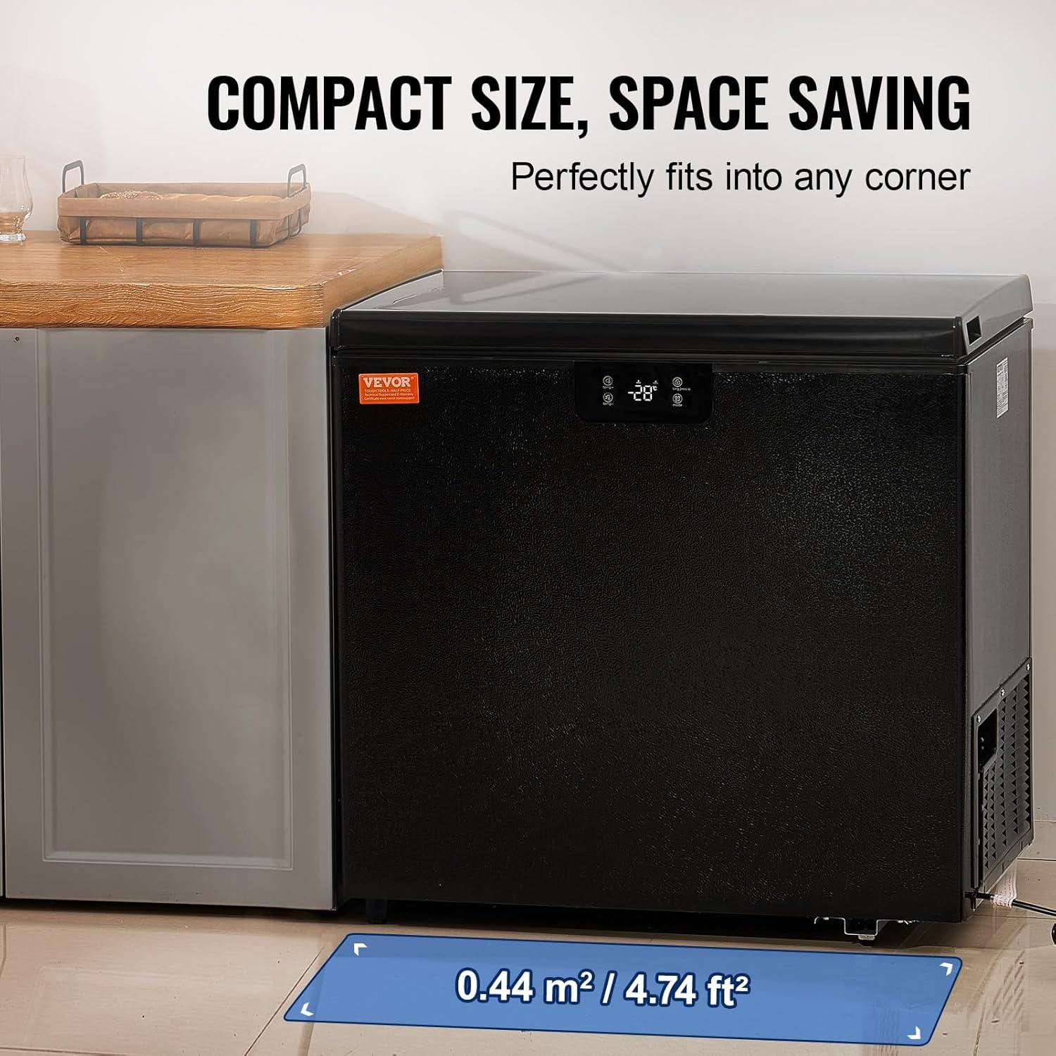 image:imageVEVOR French Door Refrigerator 189 Cu Ft Kitchen Fridge Counter Depth French Refrigerator with LED Display and 4 Casters FrostFree Bottom Freezer Refrigerators for Home amp Commercial Use Black7 Cuft