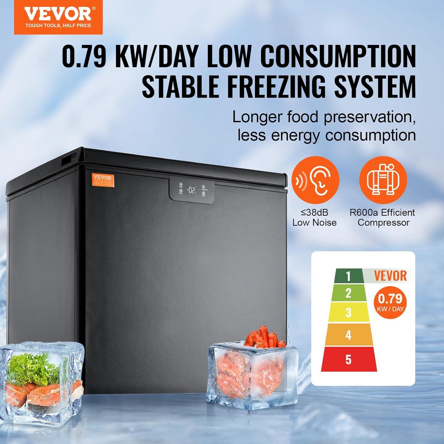 image:imageVEVOR French Door Refrigerator 189 Cu Ft Kitchen Fridge Counter Depth French Refrigerator with LED Display and 4 Casters FrostFree Bottom Freezer Refrigerators for Home amp Commercial Use Black7 Cuft