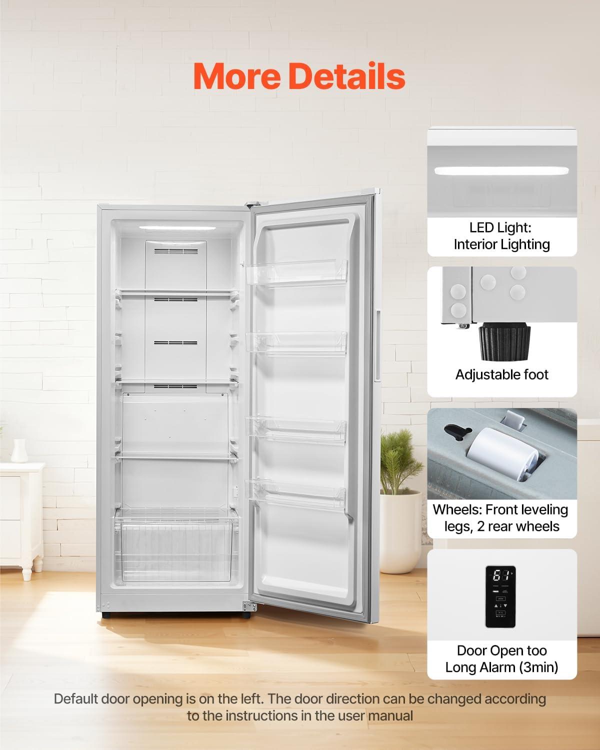 image:imageVEVOR French Door Refrigerator 189 Cu Ft Kitchen Fridge Counter Depth French Refrigerator with LED Display and 4 Casters FrostFree Bottom Freezer Refrigerators for Home amp Commercial Use Black14 Cuft