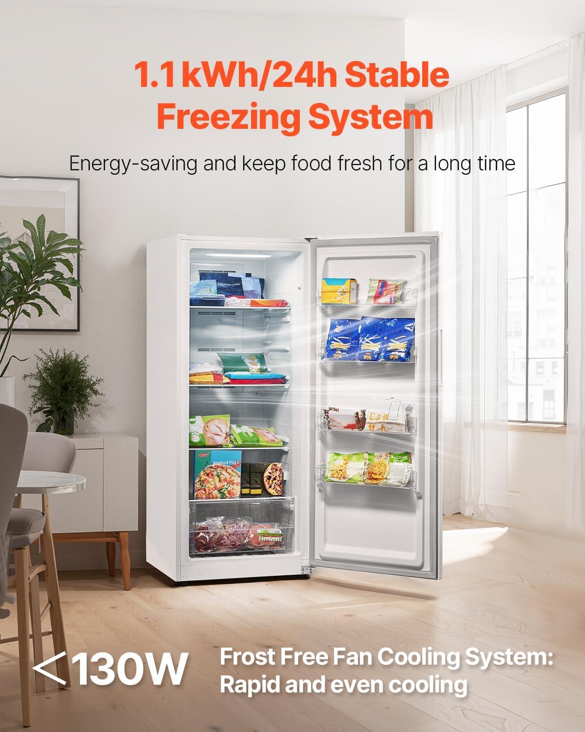 image:imageVEVOR French Door Refrigerator 189 Cu Ft Kitchen Fridge Counter Depth French Refrigerator with LED Display and 4 Casters FrostFree Bottom Freezer Refrigerators for Home amp Commercial Use Black14 Cuft