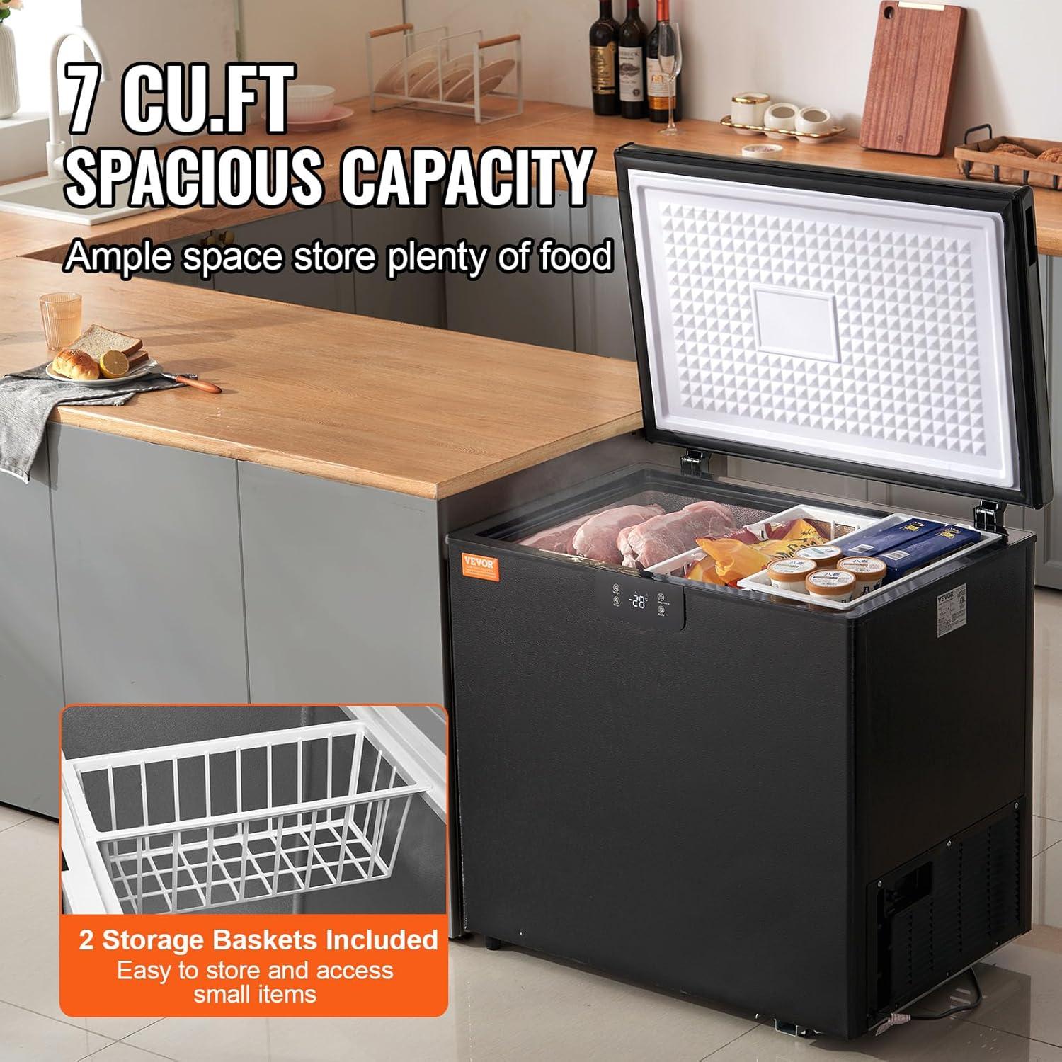 image:imageVEVOR French Door Refrigerator 189 Cu Ft Kitchen Fridge Counter Depth French Refrigerator with LED Display and 4 Casters FrostFree Bottom Freezer Refrigerators for Home amp Commercial Use Black7 Cuft