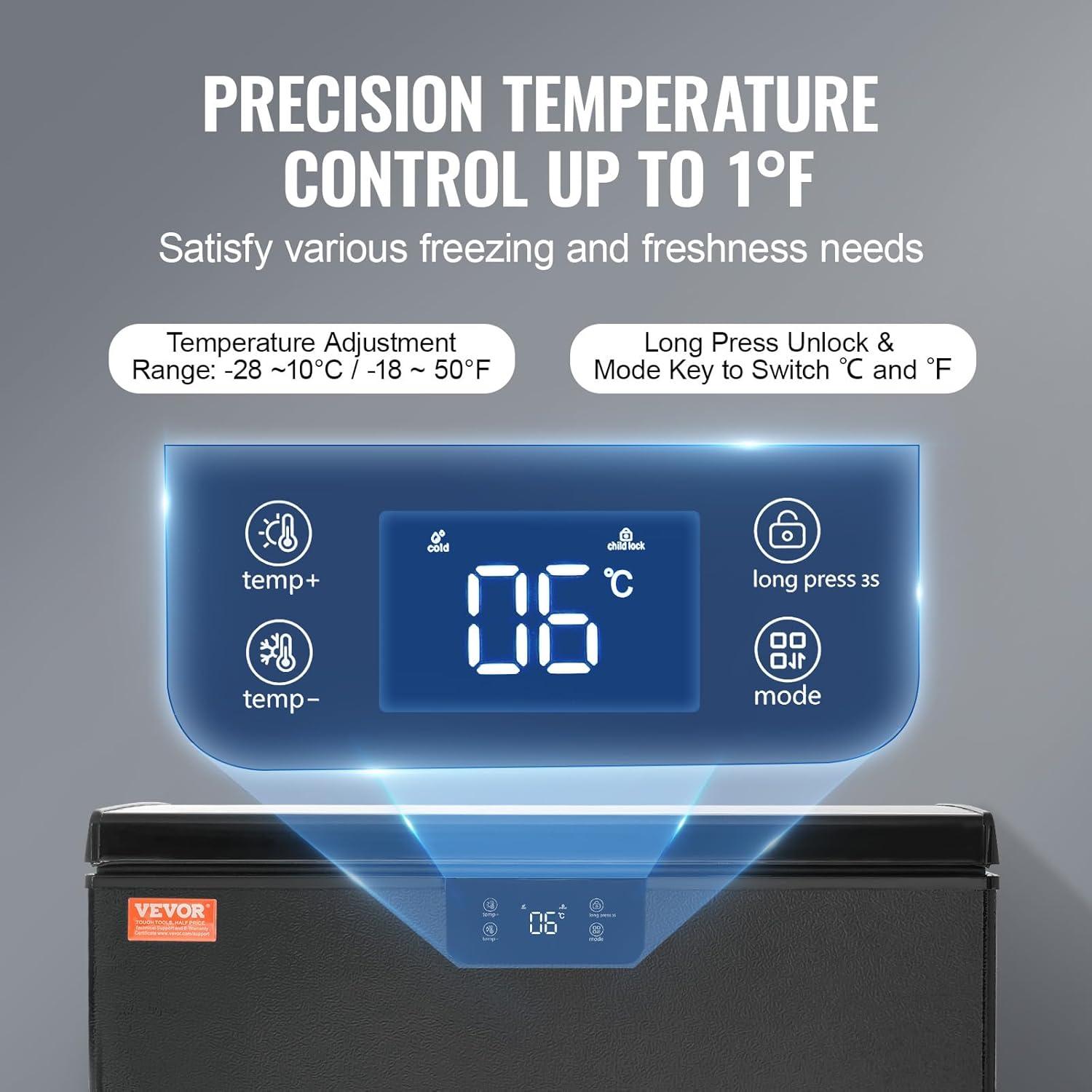 image:imageVEVOR French Door Refrigerator 189 Cu Ft Kitchen Fridge Counter Depth French Refrigerator with LED Display and 4 Casters FrostFree Bottom Freezer Refrigerators for Home amp Commercial Use Black7 Cuft