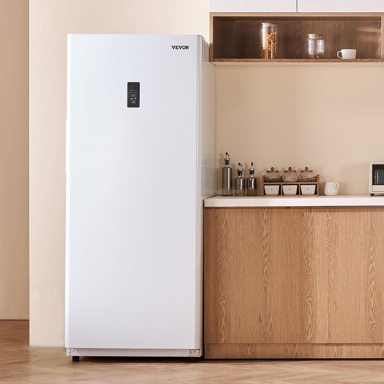 image:imageVEVOR French Door Refrigerator 189 Cu Ft Kitchen Fridge Counter Depth French Refrigerator with LED Display and 4 Casters FrostFree Bottom Freezer Refrigerators for Home amp Commercial Use Black14 Cuft