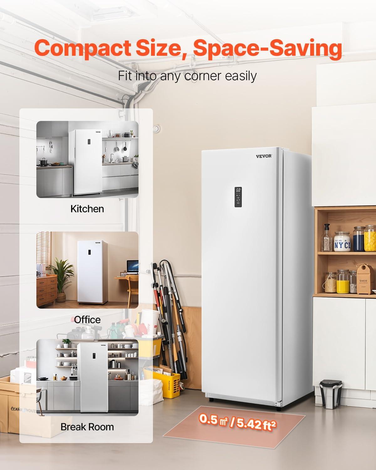 image:imageVEVOR French Door Refrigerator 189 Cu Ft Kitchen Fridge Counter Depth French Refrigerator with LED Display and 4 Casters FrostFree Bottom Freezer Refrigerators for Home amp Commercial Use Black14 Cuft