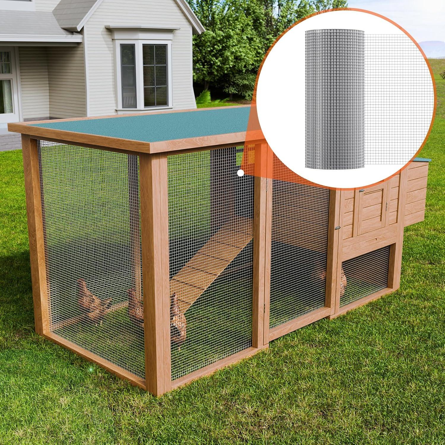 image:imageVEVOR Hardware Cloth 14 inch 48in x 100 ft 23 Gauge Hot Dipped Galvanized Wire Mesh Roll Chicken Wire Fencing Wire Mesh for Rabbit Cages Garden Small Rodents24 x 100