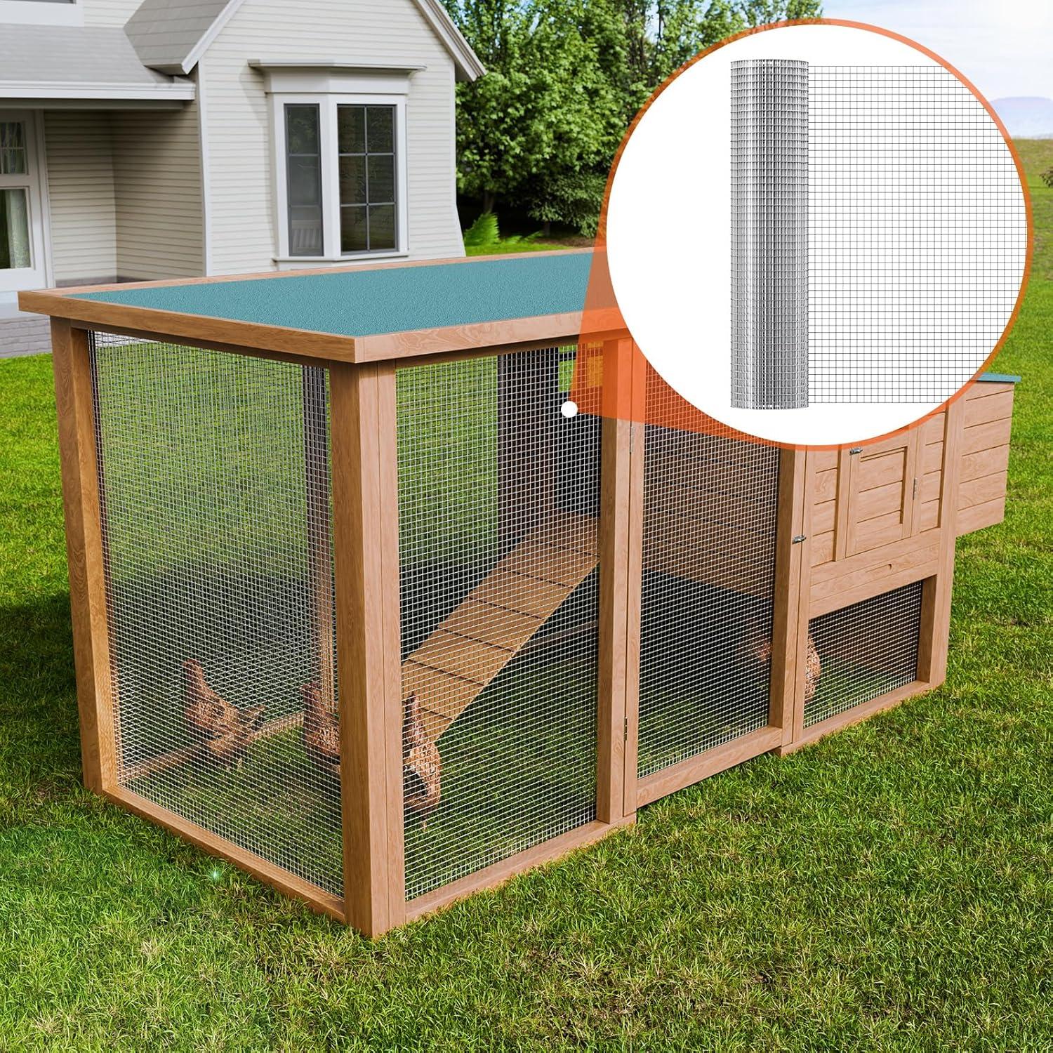 image:imageVEVOR Hardware Cloth 14 inch 48in x 100 ft 23 Gauge Hot Dipped Galvanized Wire Mesh Roll Chicken Wire Fencing Wire Mesh for Rabbit Cages Garden Small Rodents24 x 25