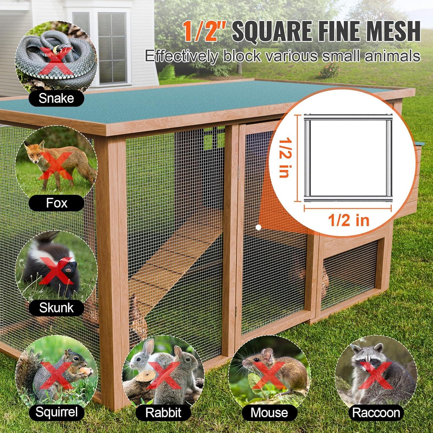 image:imageVEVOR Hardware Cloth 14 inch 48in x 100 ft 23 Gauge Hot Dipped Galvanized Wire Mesh Roll Chicken Wire Fencing Wire Mesh for Rabbit Cages Garden Small Rodents24 x 50