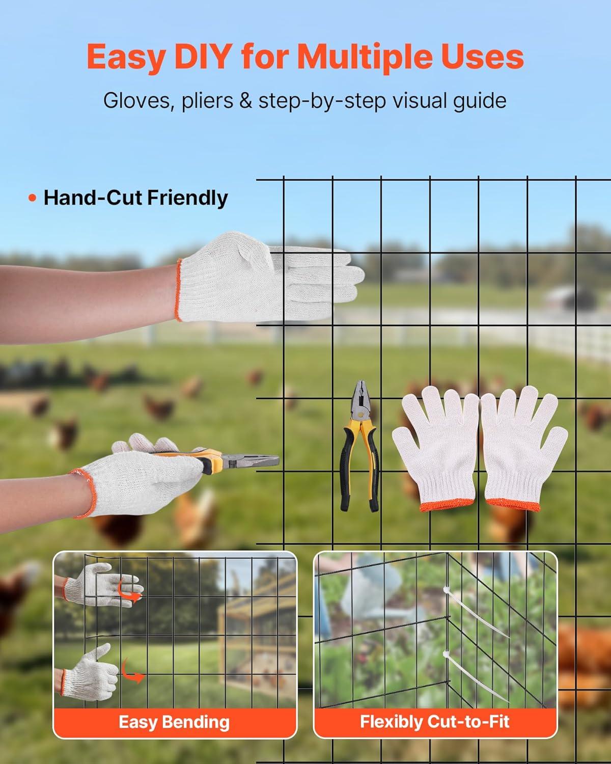 image:imageVEVOR Hardware Cloth 48 x 50 12inch Galvanized Wire Mesh Roll 19 Gauge Chicken Wire Fence Roll Vinyl Coating Metal Wire Mesh for Chicken Coop Barrier Rabbit Snake Fences Poultry Enclosures24in25ft 2in3in