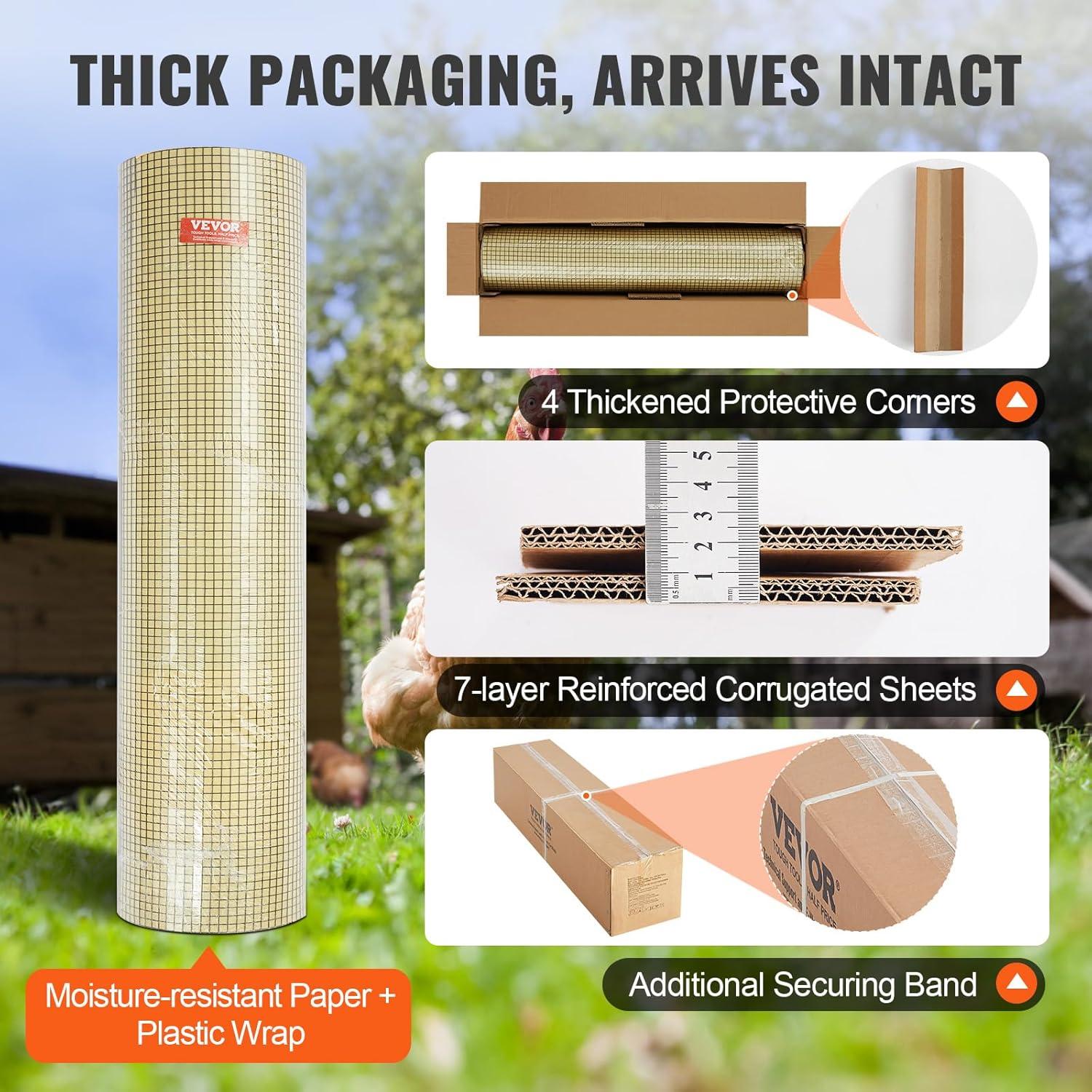 image:imageVEVOR Hardware Cloth 48 x 50 12inch Galvanized Wire Mesh Roll 19 Gauge Chicken Wire Fence Roll Vinyl Coating Metal Wire Mesh for Chicken Coop Barrier Rabbit Snake Fences Poultry Enclosures12inch 48 X 100