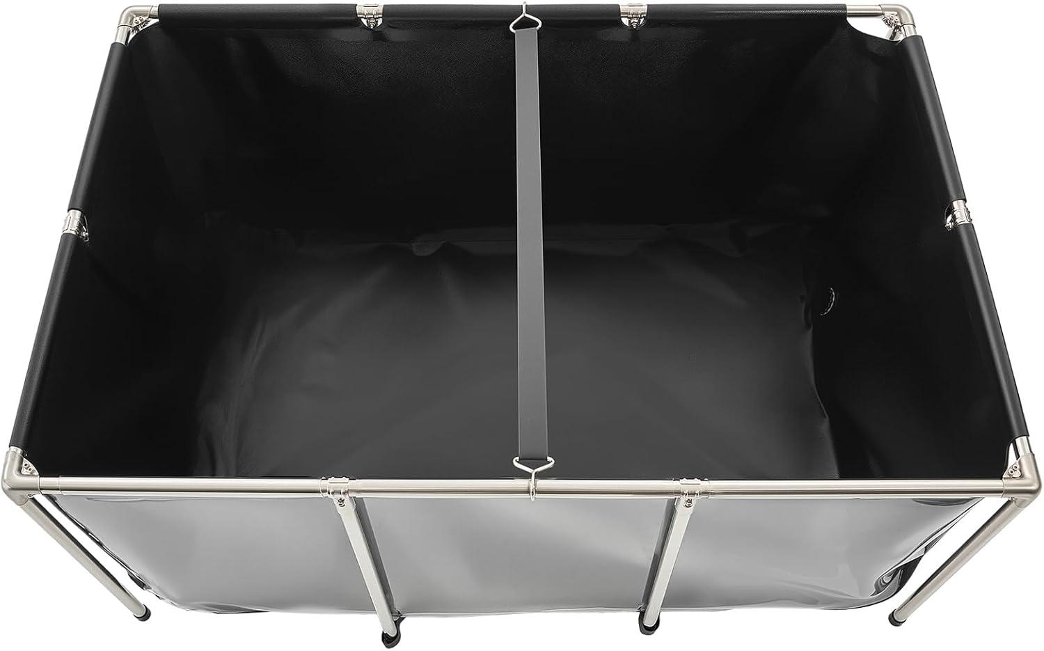 image:imageVEVOR KOI Aquarium Tank Above Ground Fish Pond 127 Gallon Foldable Canvas Fish Pool Pond with Clear Viewing Panel OutdoorIndoor No Dig Turtle Goldfish Pond with 304SS Frame and Drain ValveWith Clear Panel