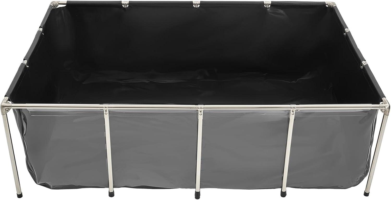 image:imageVEVOR KOI Aquarium Tank Above Ground Fish Pond 127 Gallon Foldable Canvas Fish Pool Pond with Clear Viewing Panel OutdoorIndoor No Dig Turtle Goldfish Pond with 304SS Frame and Drain ValveWith Clear Panel