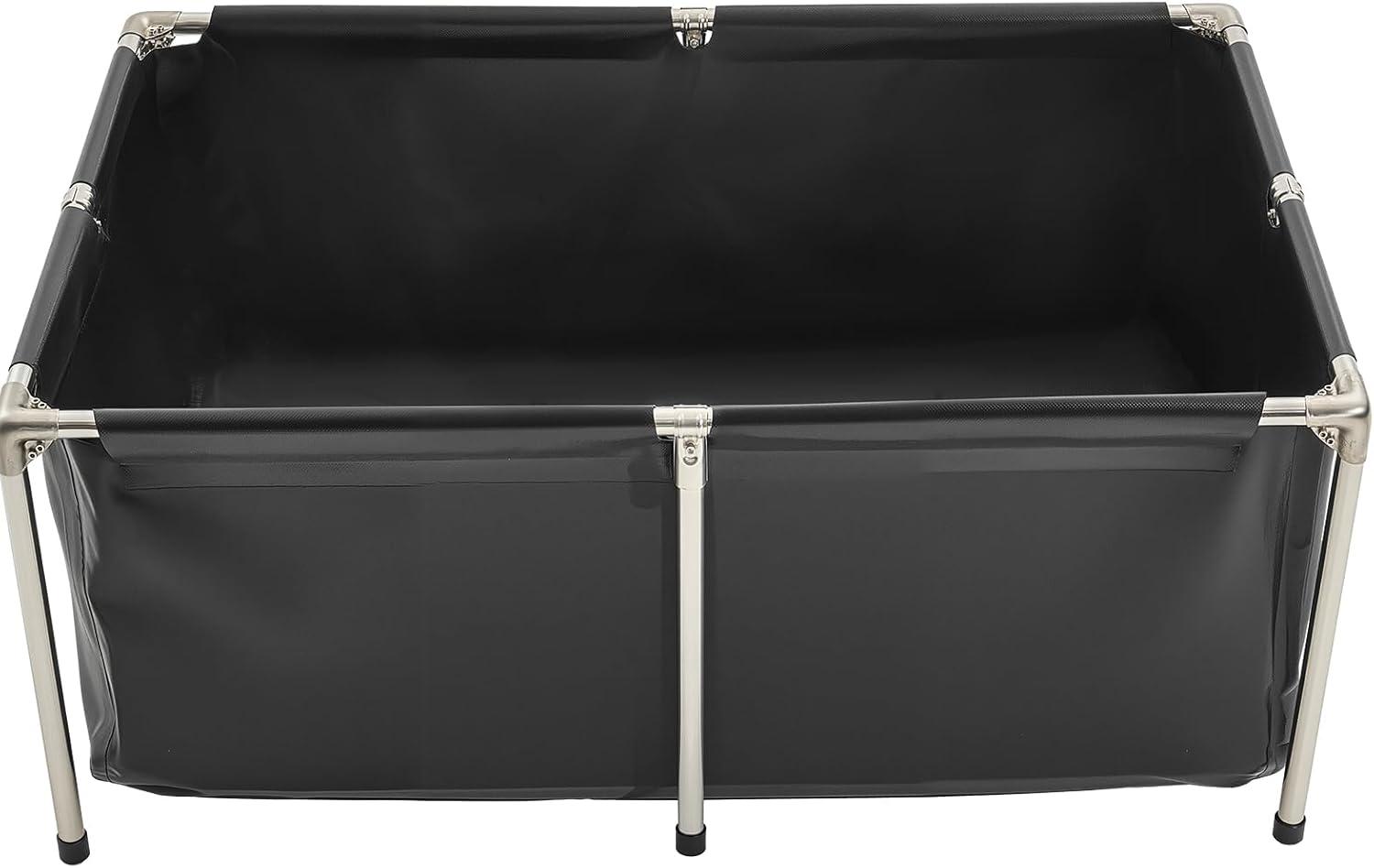 image:imageVEVOR KOI Aquarium Tank Above Ground Fish Pond 127 Gallon Foldable Canvas Fish Pool Pond with Clear Viewing Panel OutdoorIndoor No Dig Turtle Goldfish Pond with 304SS Frame and Drain ValveNo Clear Panel