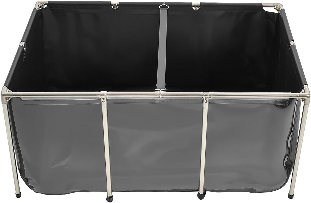 image:imageVEVOR KOI Aquarium Tank Above Ground Fish Pond 127 Gallon Foldable Canvas Fish Pool Pond with Clear Viewing Panel OutdoorIndoor No Dig Turtle Goldfish Pond with 304SS Frame and Drain ValveWith Clear Panel