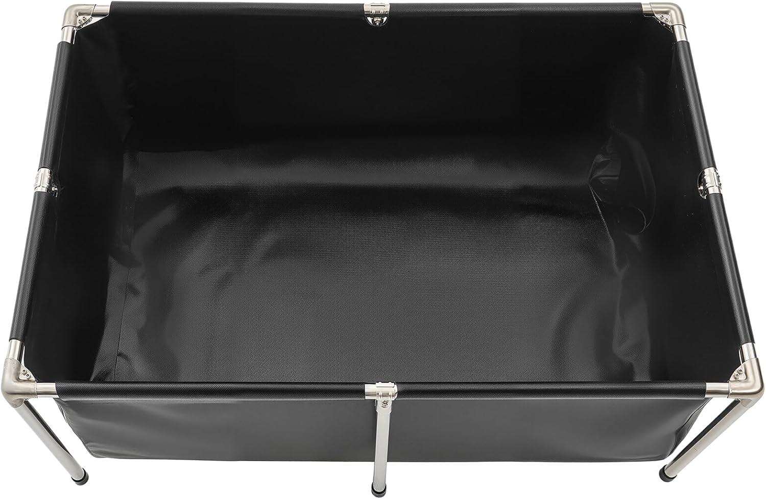 image:imageVEVOR KOI Aquarium Tank Above Ground Fish Pond 127 Gallon Foldable Canvas Fish Pool Pond with Clear Viewing Panel OutdoorIndoor No Dig Turtle Goldfish Pond with 304SS Frame and Drain ValveNo Clear Panel