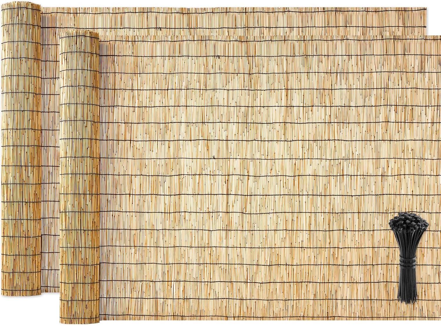 image:imageVEVOR Natural Reed Fencing 558 x 164 ft Decorative Natural Reed Fencing Roll Decorative Fence for Backyard Garden Divider Privacy Screen Panel Curtain for Balcony Patio Garden Backyard OutdoorNatural