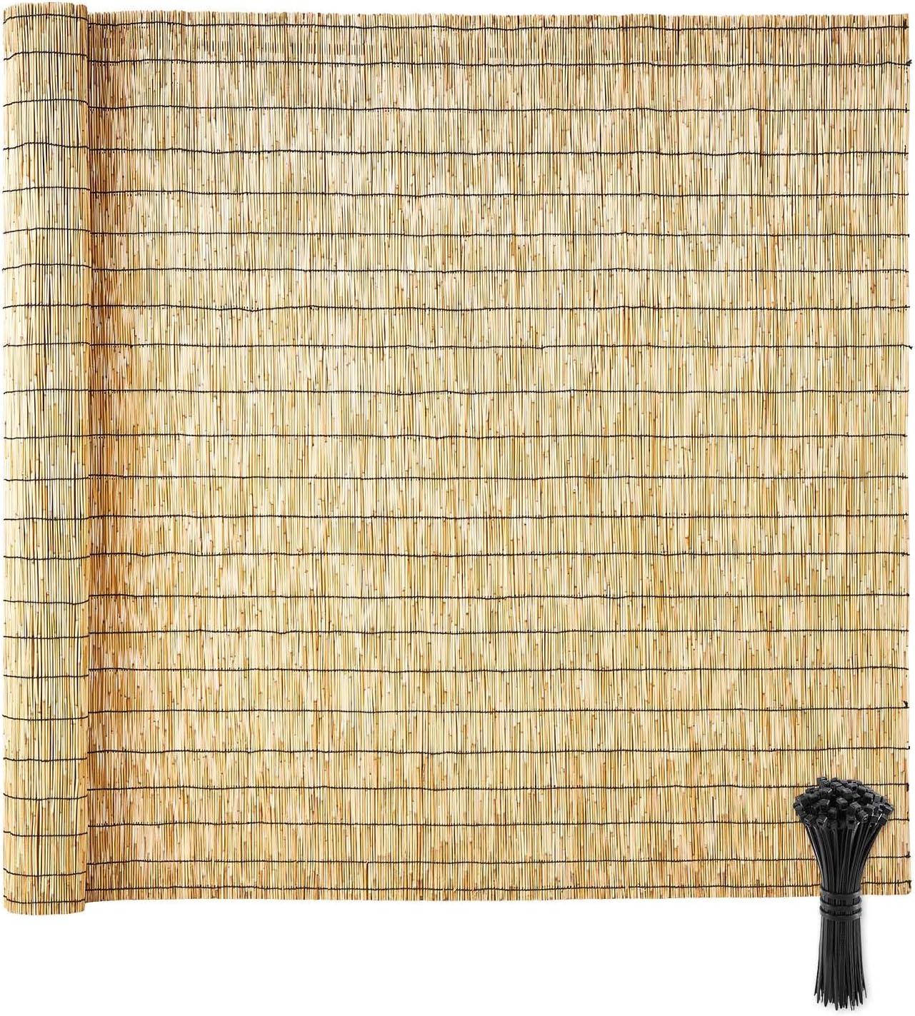 image:imageVEVOR Natural Reed Fencing 558 x 164 ft Decorative Natural Reed Fencing Roll Decorative Fence for Backyard Garden Divider Privacy Screen Panel Curtain for Balcony Patio Garden Backyard OutdoorNatural