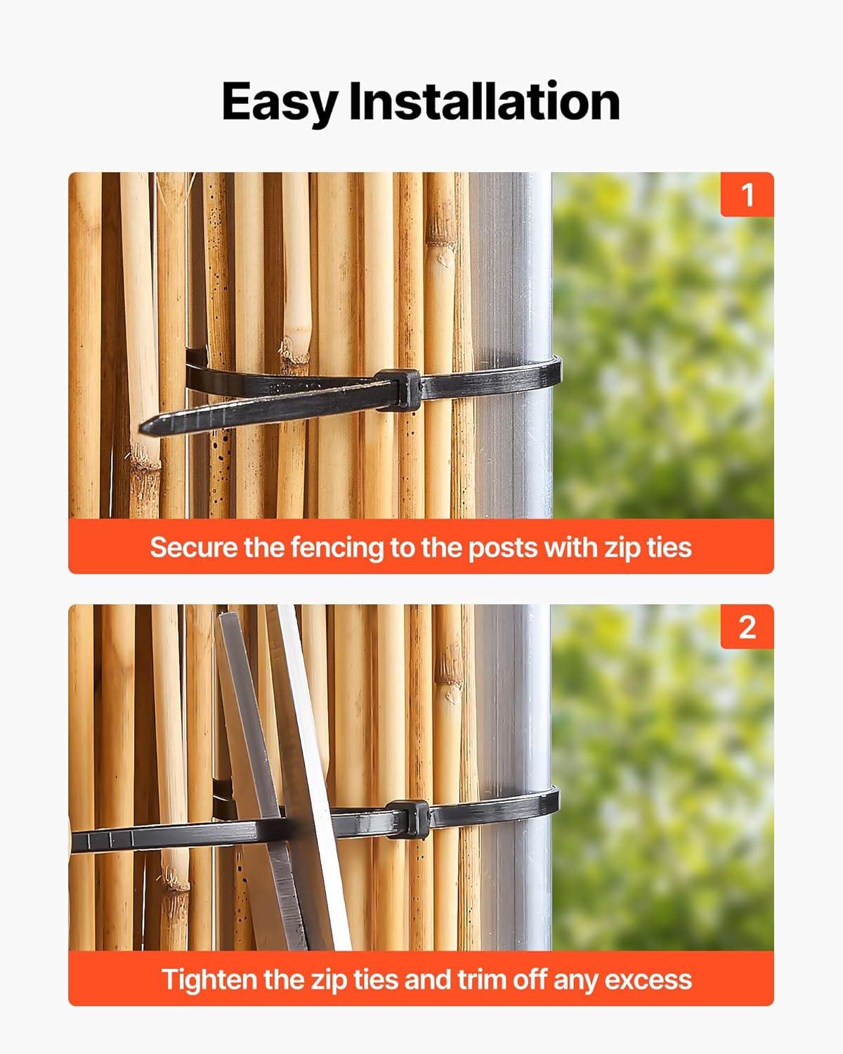 image:imageVEVOR Natural Reed Fencing 558 x 164 ft Decorative Natural Reed Fencing Roll Decorative Fence for Backyard Garden Divider Privacy Screen Panel Curtain for Balcony Patio Garden Backyard OutdoorNatural